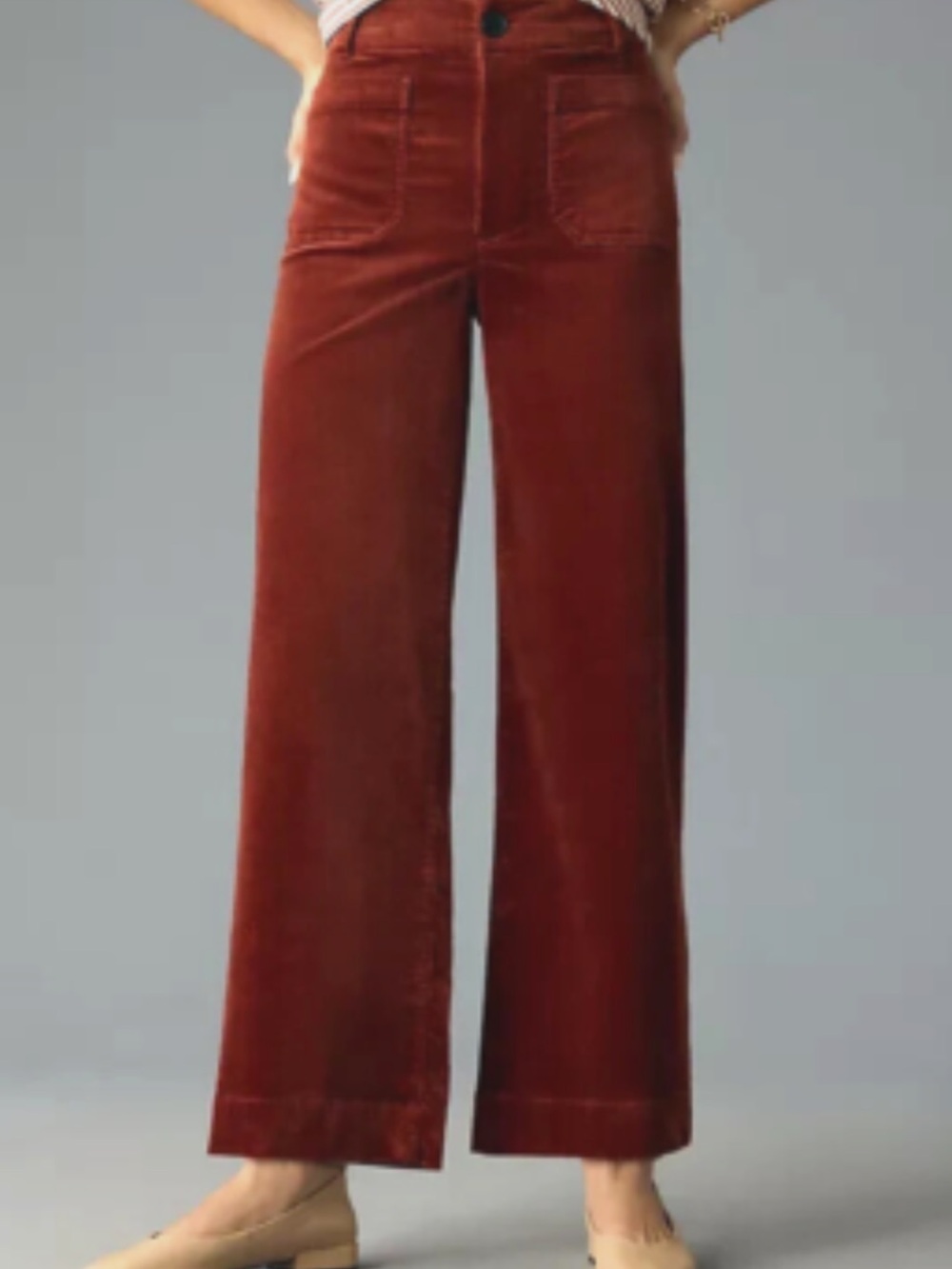 Anthropologie Maeve Colette Cropped Wide-Leg Corduroy Pants Size 28